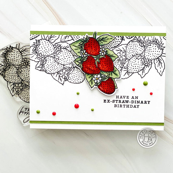 CM540 Hero Florals Strawberries Line Art - Hero Arts