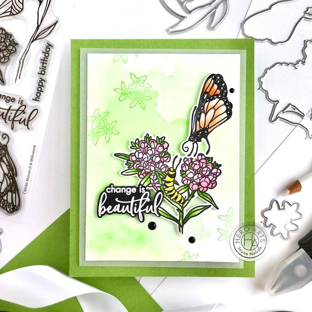 CM686 Monarch & Milkweed - Hero Arts