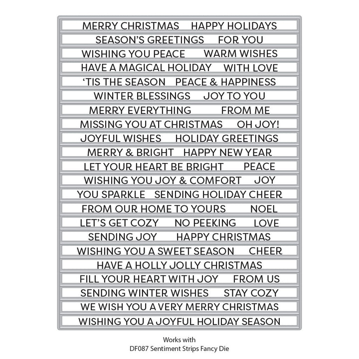 CM721 Christmas Sentiment Strips - Hero Arts