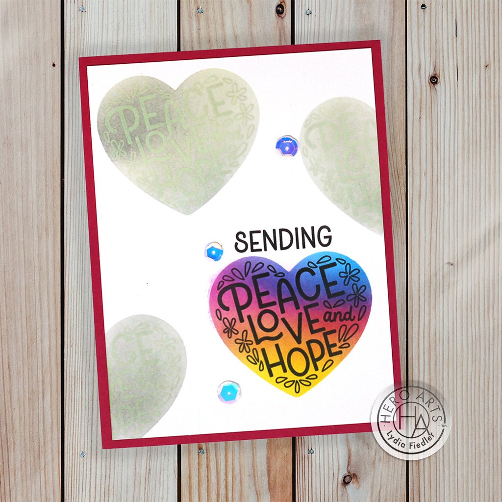 油彩画　8号　Love and peace 油彩画 8号 Love and peace Peace & Love Clear Stamp Set – Hero Arts