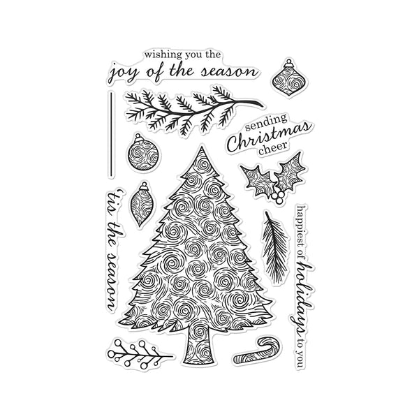 Swirly Christmas Tree Clear Stamp Set – Hero Arts