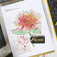 DC235 Hero Florals Mum Stamp & Cut - Hero Arts