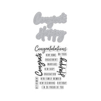 DC274 Congrats Happy Stamp & Cut - Hero Arts