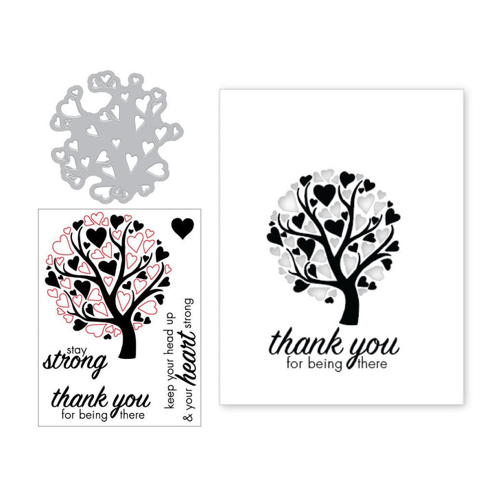 DC278 Heart Tree Stamp & Cut - Hero Arts