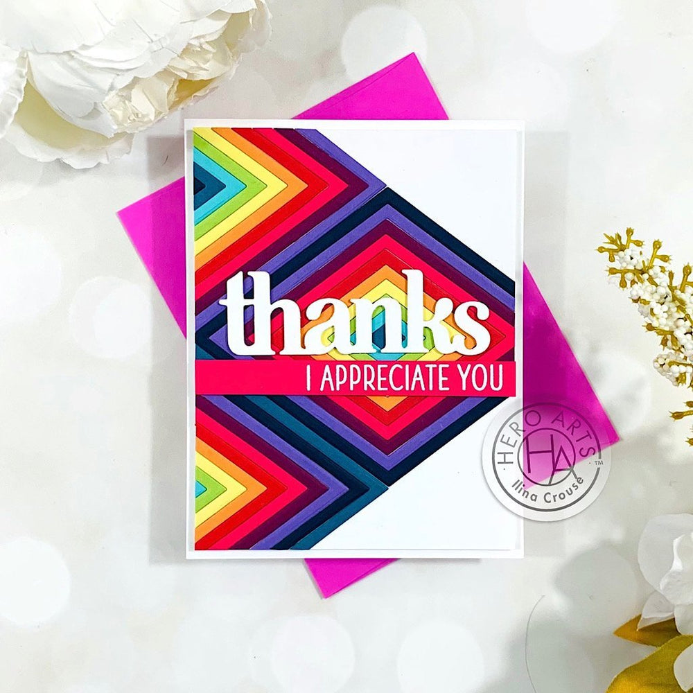 DC282 Happy Thanks Stamp & Cut XL - Hero Arts