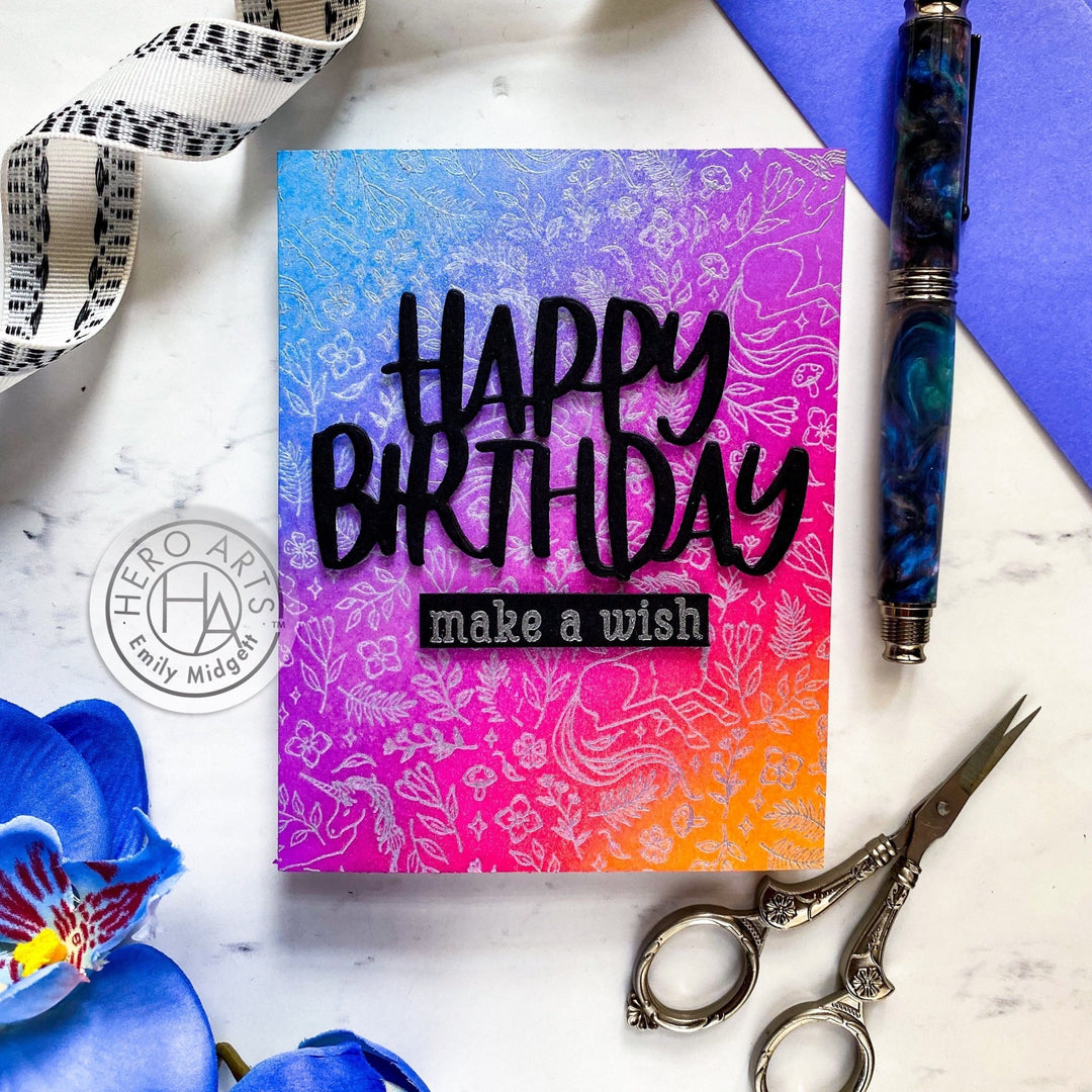 DC287 Birthday Stamp & Cut XL - Hero Arts