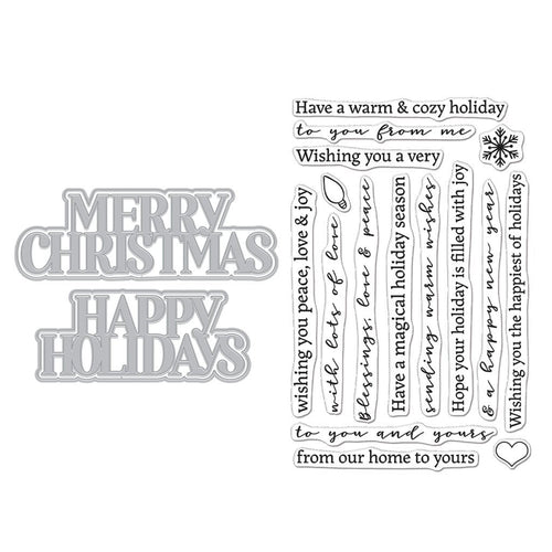 DC288 Christmas Holidays Stamp & Cut XL - Hero Arts