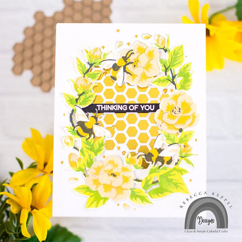 DF106 Bee Florals Window Fancy Die (E) - Hero Arts