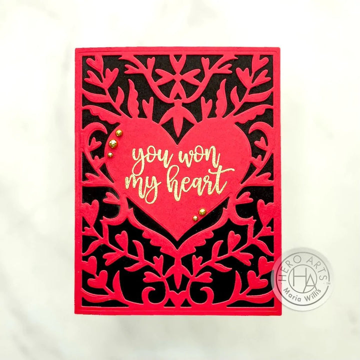 DF116 Heart Flourish Cover Plate (F) - Hero Arts