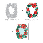 DF140 Poinsettia Window Fancy Die (E) - Hero Arts