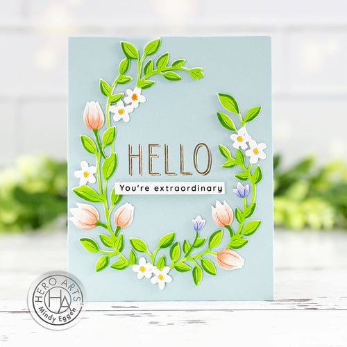 DF178 Floral Wreath Fancy Die (E) - Hero Arts