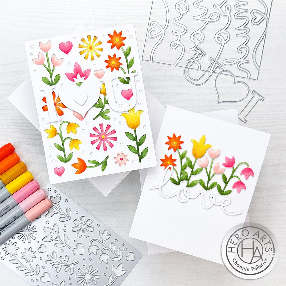 Flower and Hearts Cover Plate Dies
