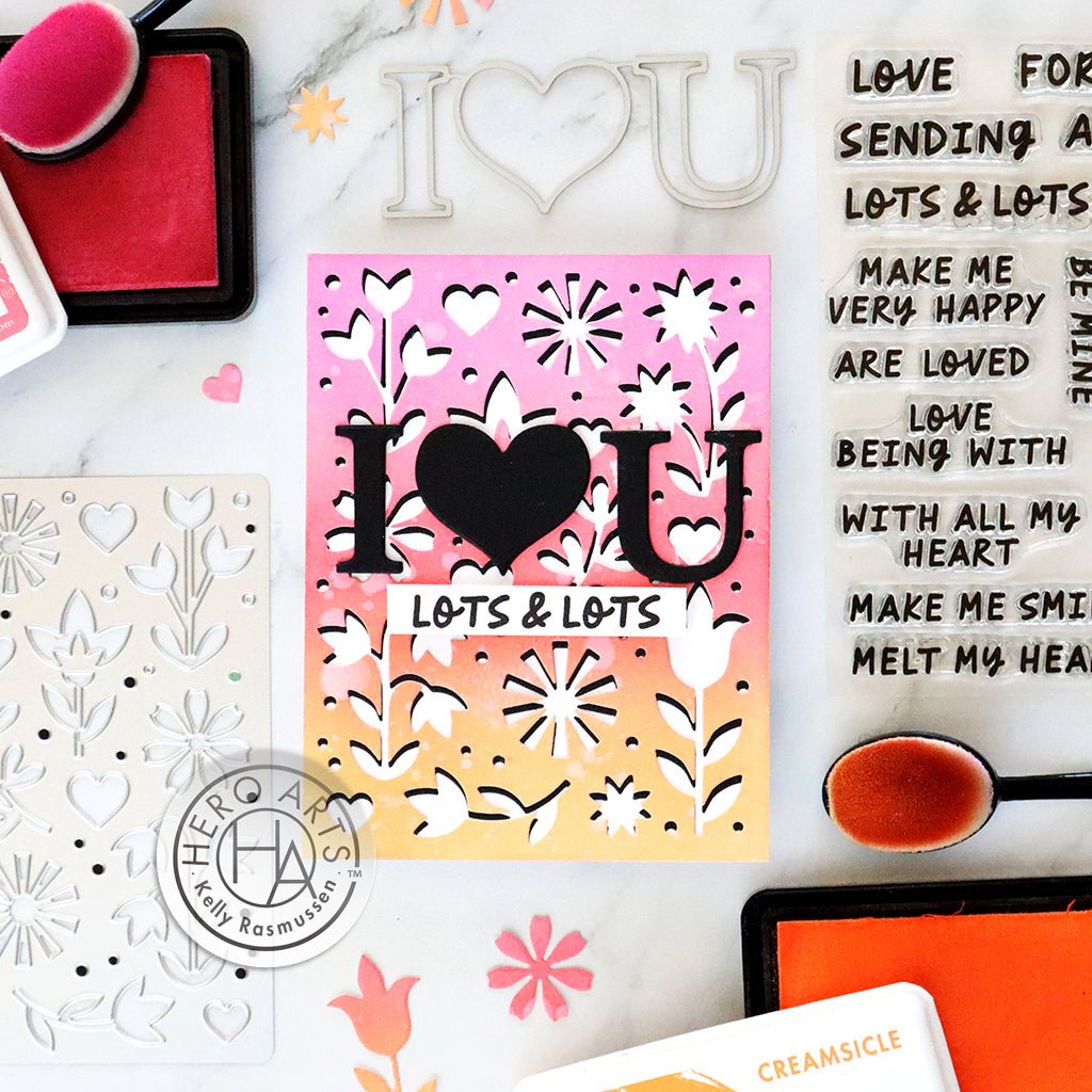 Hearts2Hearts エイナ クローバー　直筆メッセージカード セット Flower and Hearts Cover Plate Dies – Hero Arts