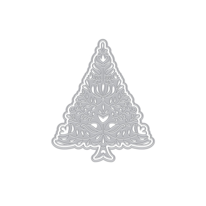 DI823 Floral Holiday Tree Fancy Die (C) - Hero Arts