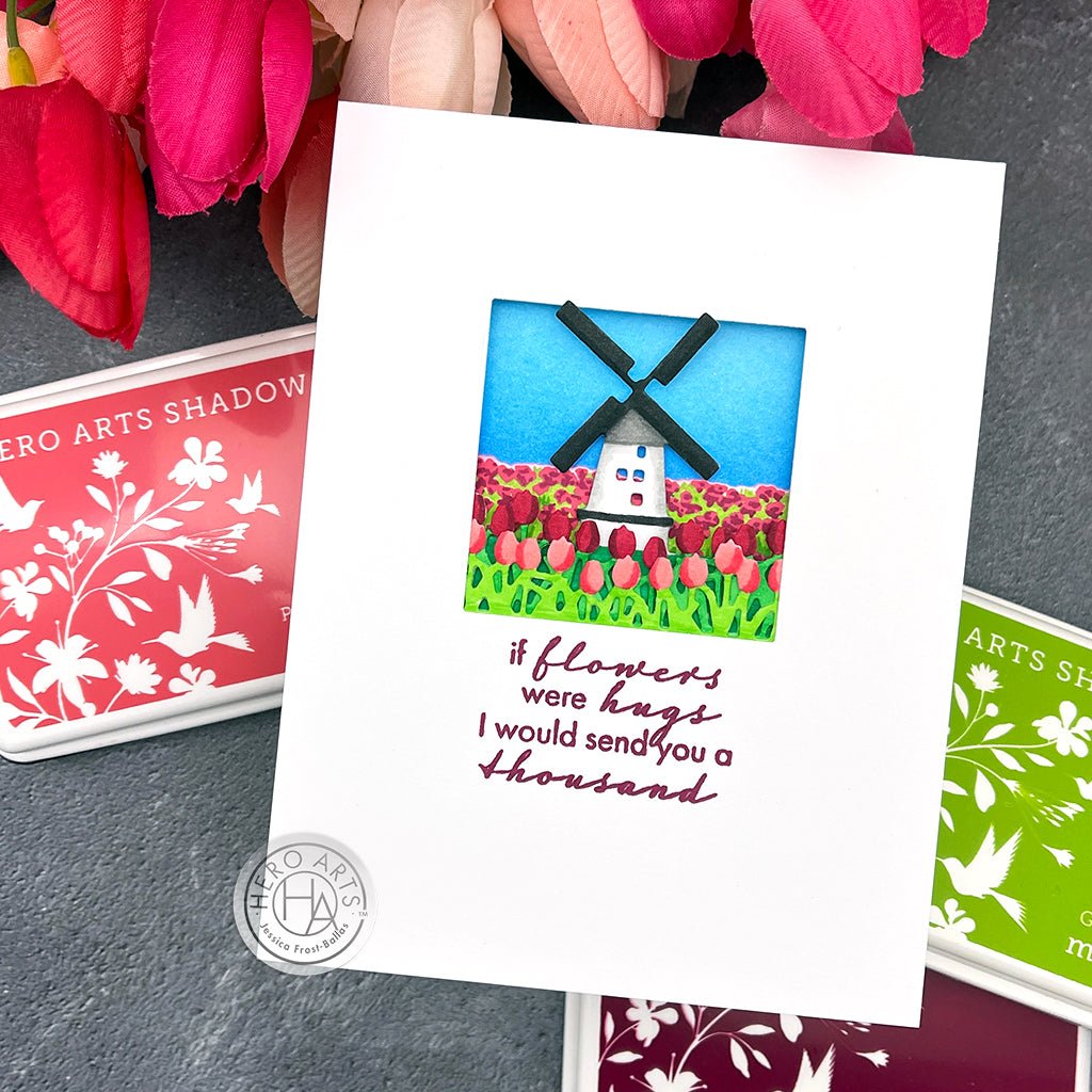 DI883 Looking Glass Windmill Tulips (E) - Hero Arts