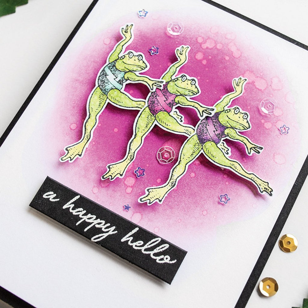 F6349 From the Vault Dancing Frog - Hero Arts