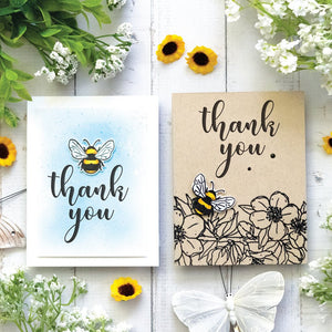 Script Thank You Woodblock Stamp