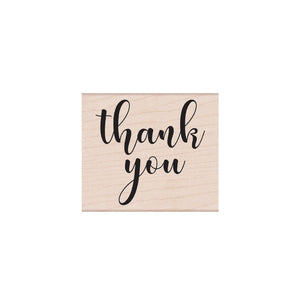 Script Thank You Woodblock Stamp