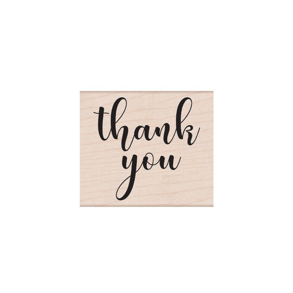 Script Thank You Woodblock Stamp