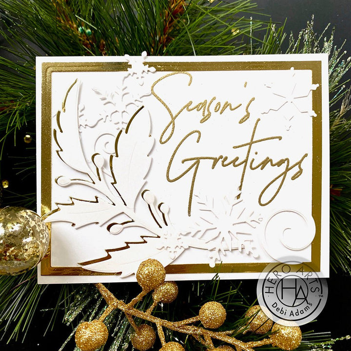 HC102 Season's Greetings Foil & Cut - Hero Arts