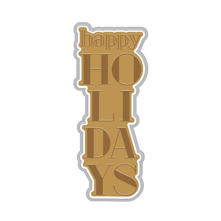 HC104 Stacked Happy Holidays Foil & Cut - Hero Arts