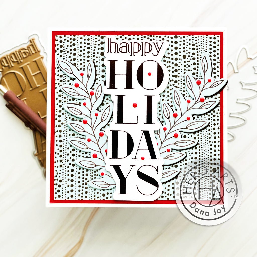 HC104 Stacked Happy Holidays Foil & Cut - Hero Arts