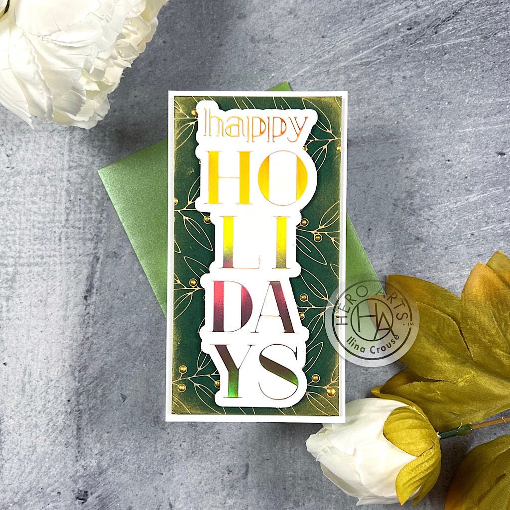 HC104 Stacked Happy Holidays Foil & Cut - Hero Arts