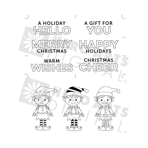 HD104 Christmas Elves Printable - Hero Arts