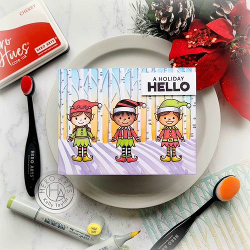 HD104 Christmas Elves Printable - Hero Arts