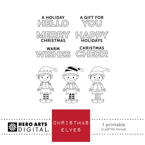 HD104 Christmas Elves Printable - Hero Arts