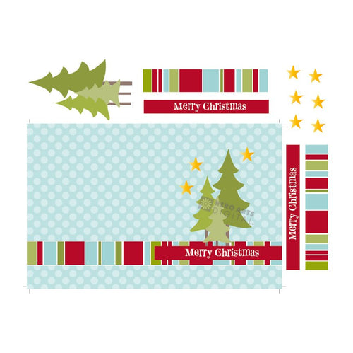 HD106 Christmas Trees and Stars Card Printable - Hero Arts