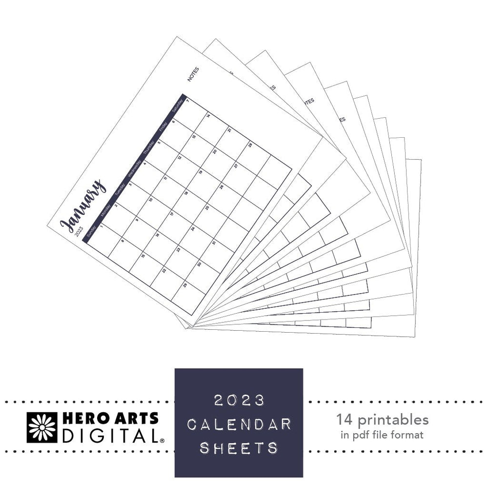 HD117 2023 Calendar Sheets Printable | Hero Arts hd117-2023-calendar-sheets-printable-hero-arts