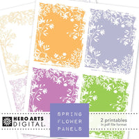 HD157 Spring Flower Panels Printable - Hero Arts