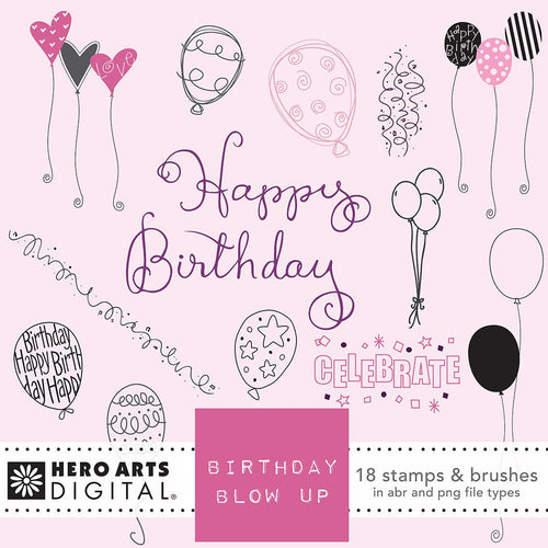 HD159 Birthday Blow Up Digital Kit - Hero Arts