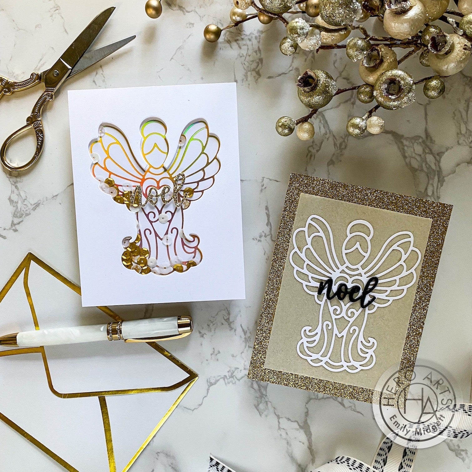 Stained Glass Angel Hot Foil Plate – Hero Arts