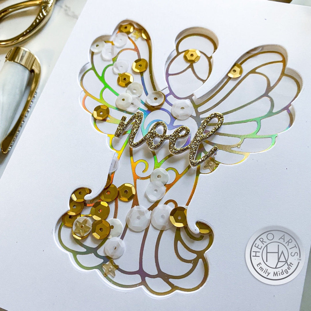 HF105 Stained Glass Angel Hot Foil Plate (E) - Hero Arts