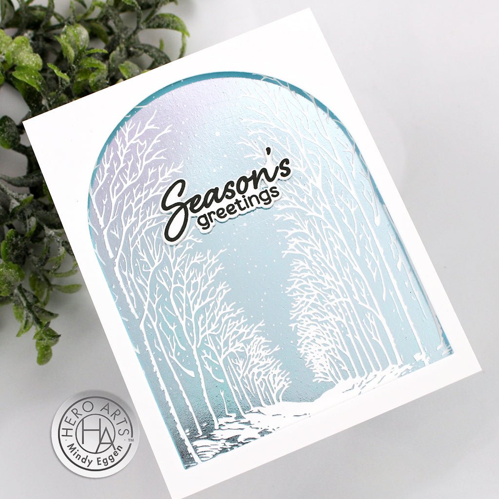 HP101 Snowy Night Letterpress + Foil Plate - Hero Arts