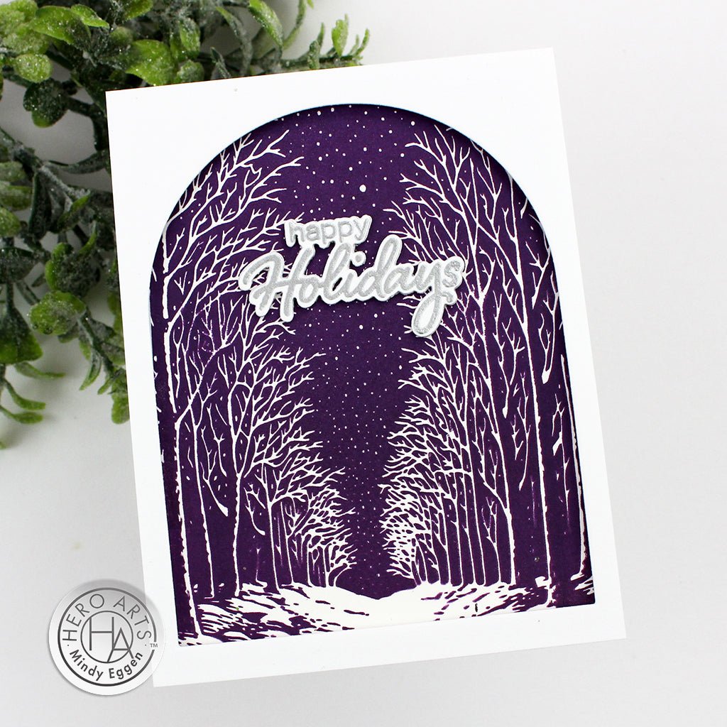 Snowy Night Letterpress + Foil Plate – Hero Arts