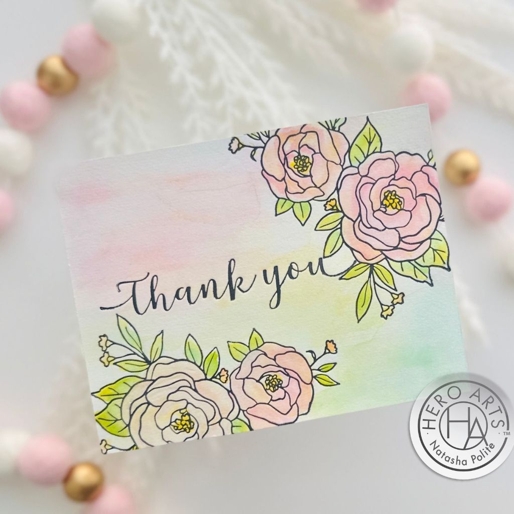 HP104 Thank You Flowers Letterpress + Foil Plate (D) - Hero Arts