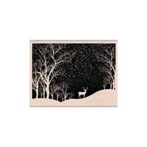 Snowy Scene Woodblock Stamp