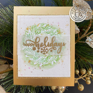 Graphical Wreath Woodblock Stamp