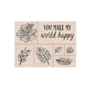 You Make My World Happy Woodblock Stamp Set