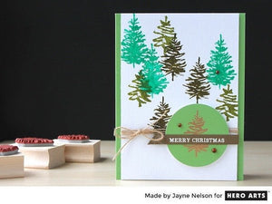 Paintbrush Trees Trio Woodblock Stamp Set