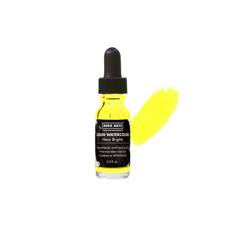 PD132 Liquid Watercolor Neon Brights Yellow - Hero Arts