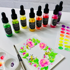 Liquid Watercolor Neon Brights Pink