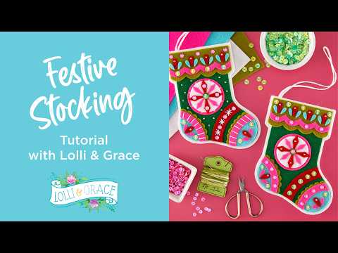 Festive Stocking Etched Dies by Lolli & Grace