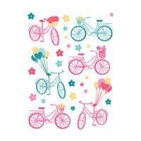 RT122 Floral & Balloon Bicycles Hero Transfers - Hero Arts