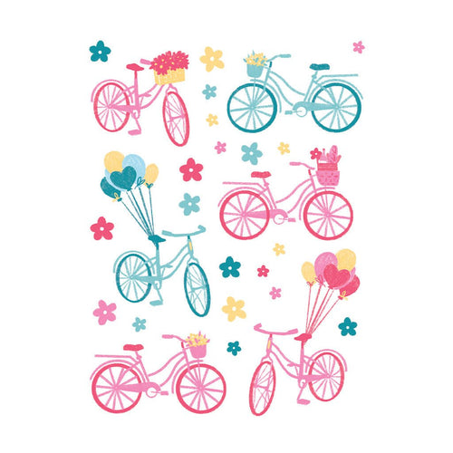 RT122 Floral & Balloon Bicycles Hero Transfers - Hero Arts