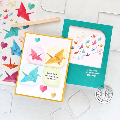 RT131 Origami Cranes Hero Transfers - Hero Arts