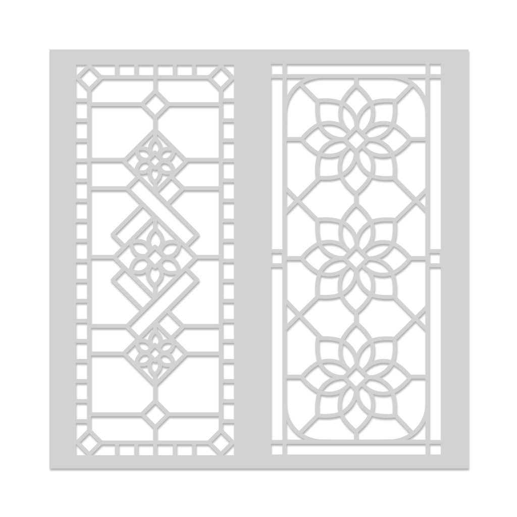 SA133 Stained Glass Window Stencil - Hero Arts